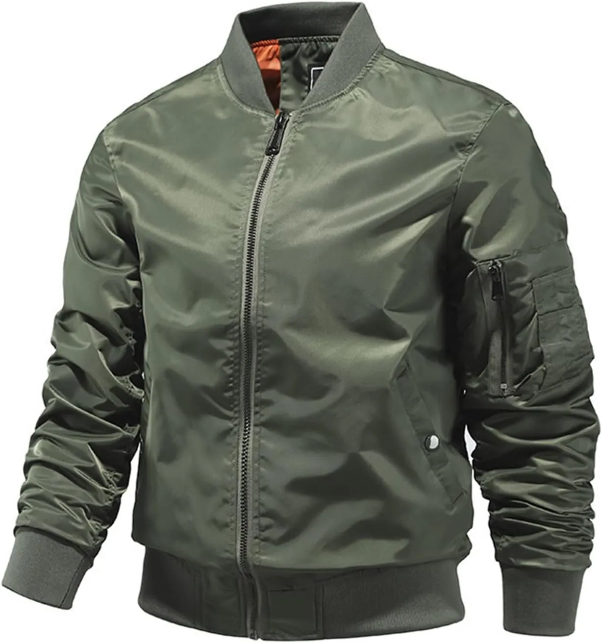 Ymosrh Men's Lightweight Jacket Jacket Casual Fall Winter Windbreaker Bomber Zip Up Coat with Pocket Jacket, XXXL-L6
