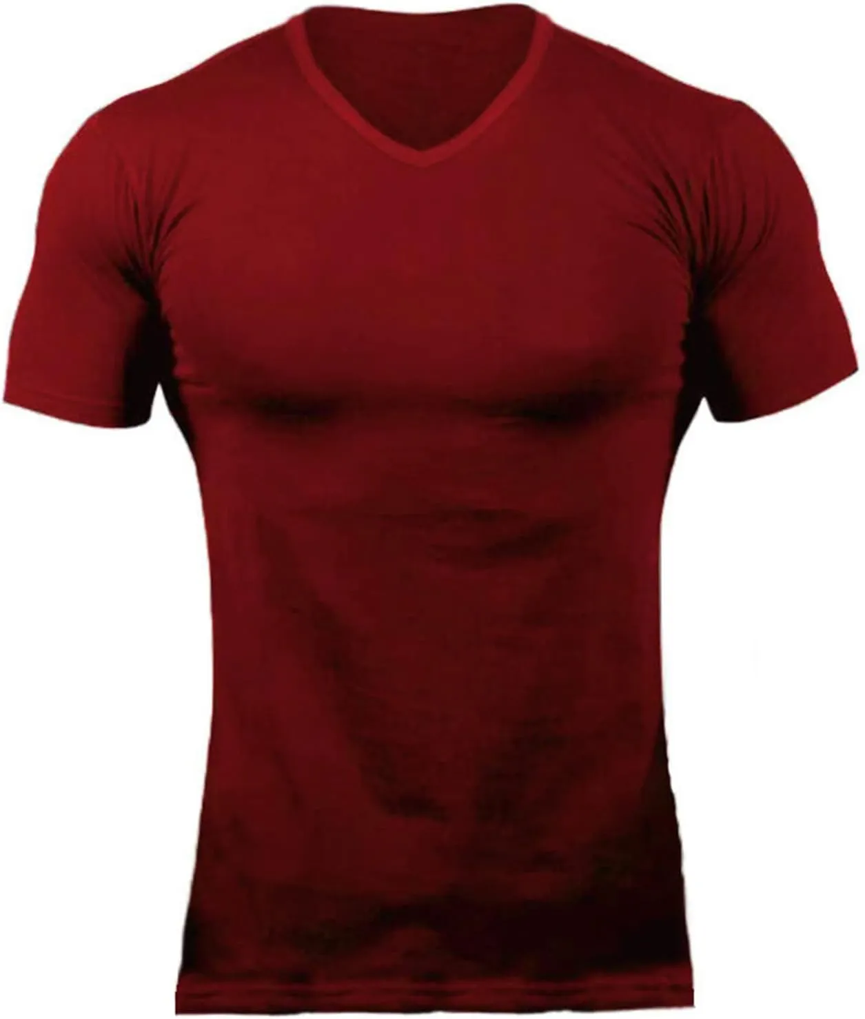 ZUEVI Men's Workout T Shirts Slim Fit Athletic Bodybuilding T-Shirts Muscle Short Sleeve V Neck Tees